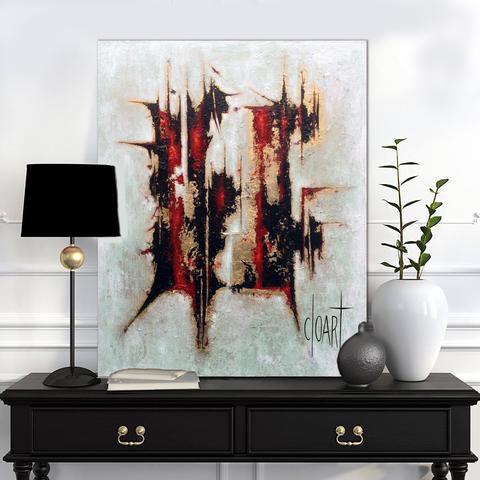 Black Gold, tableau de Philippe Cloart, présenté dans un intérieur (mise en situation)