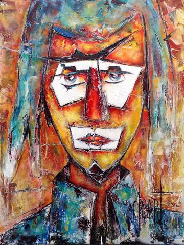 Clown Descamps, tableau de Philippe Cloart