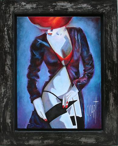 Femme au chapeau, tableau de Philippe Cloart