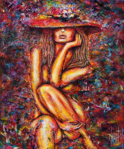 Femme soleil, tableau de Philippe Cloart