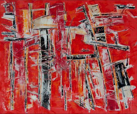 Industrie textile, tableau abstrait de Philippe Cloart