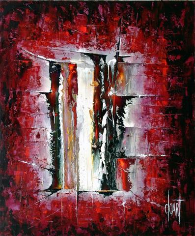 Kalinka rouge, tableau abstrait de Philippe Cloart