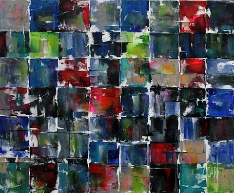La teinturerie 01, tableau abstrait de Philippe Cloart