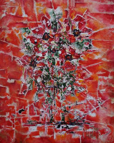 Le bouquet, tableau abstrait de Philippe Cloart