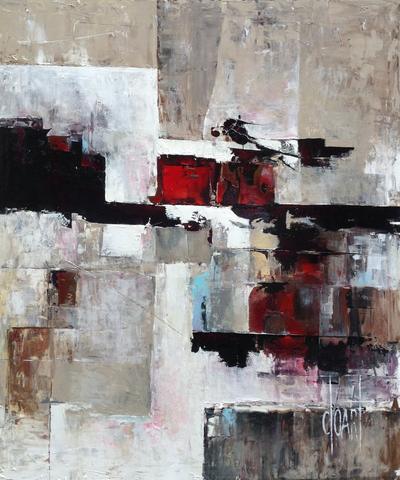 Le port, tableau abstrait de Philippe Cloart