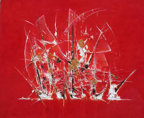 Les bateaux au port, tableau abstrait de Philippe Cloart