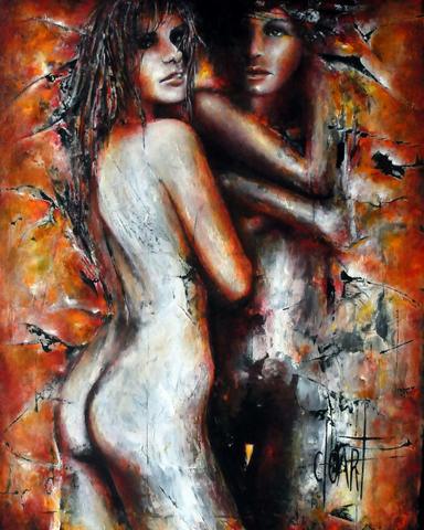 Les deux femmes, tableau de Philippe Cloart