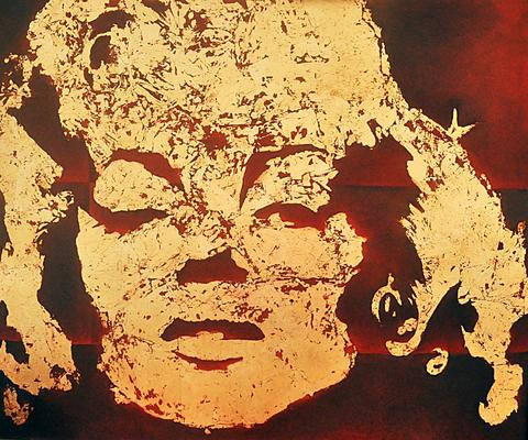 Marylin feuilles d'or, tableau de Philippe Cloart