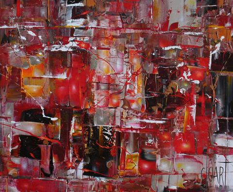 Philosophie Saint-Valentin, tableau abstrait de Philippe Cloart