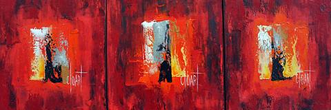 Triptyque, tableau abstrait de Philippe Cloart