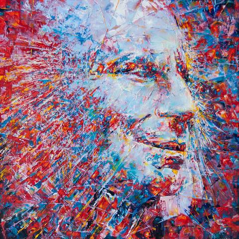 Visage Léo Ferré, tableau de Philippe Cloart